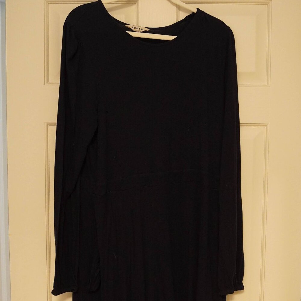 Boden Navy Long Sleeve Midi Dress Women’s Plus SizElegant Knit Casual Work Dress